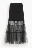 Sea Seraphine Solid Knit Tulle Skirt in Black