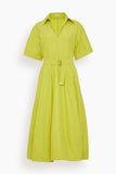 Simkhai Casual Dresses Deanna Short Sleeve Belted Midi Dress in Yellow Plum Deanna Short Sleeve Belted Midi Dress in Yellow Plum