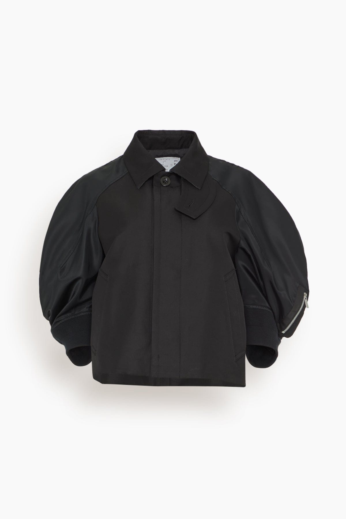 【Sacai】Cotton Gabardine x Nylon Twill Jacket ジャケット Sacai Cotton Gabardine and Nylon Twill Jacket in Black