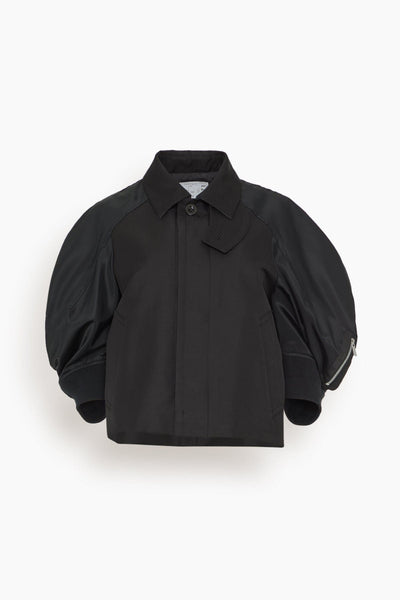 Cotton Gabardine and Nylon Twill Jacket in Black