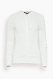 Tibi Ribbed Sweater Slim Cardigan in White