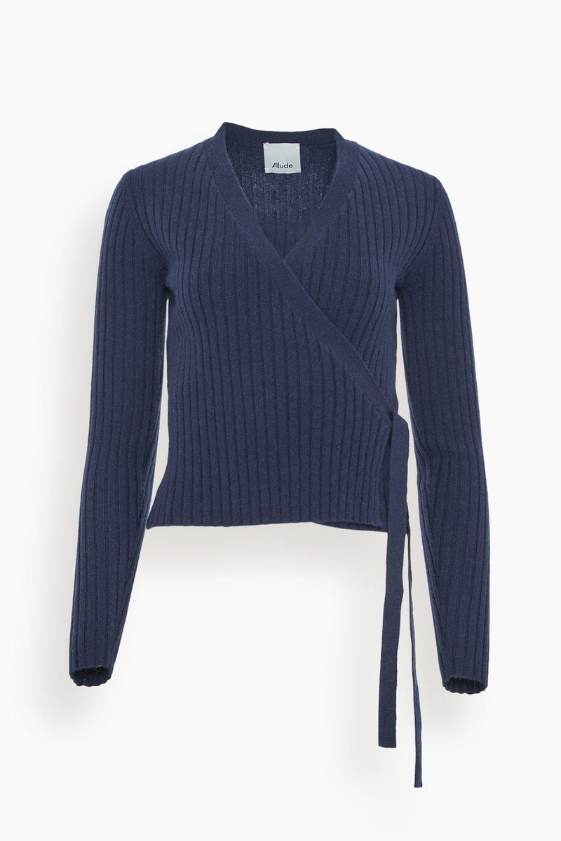Allude Wrap Cardigan in Navy – Hampden Clothing