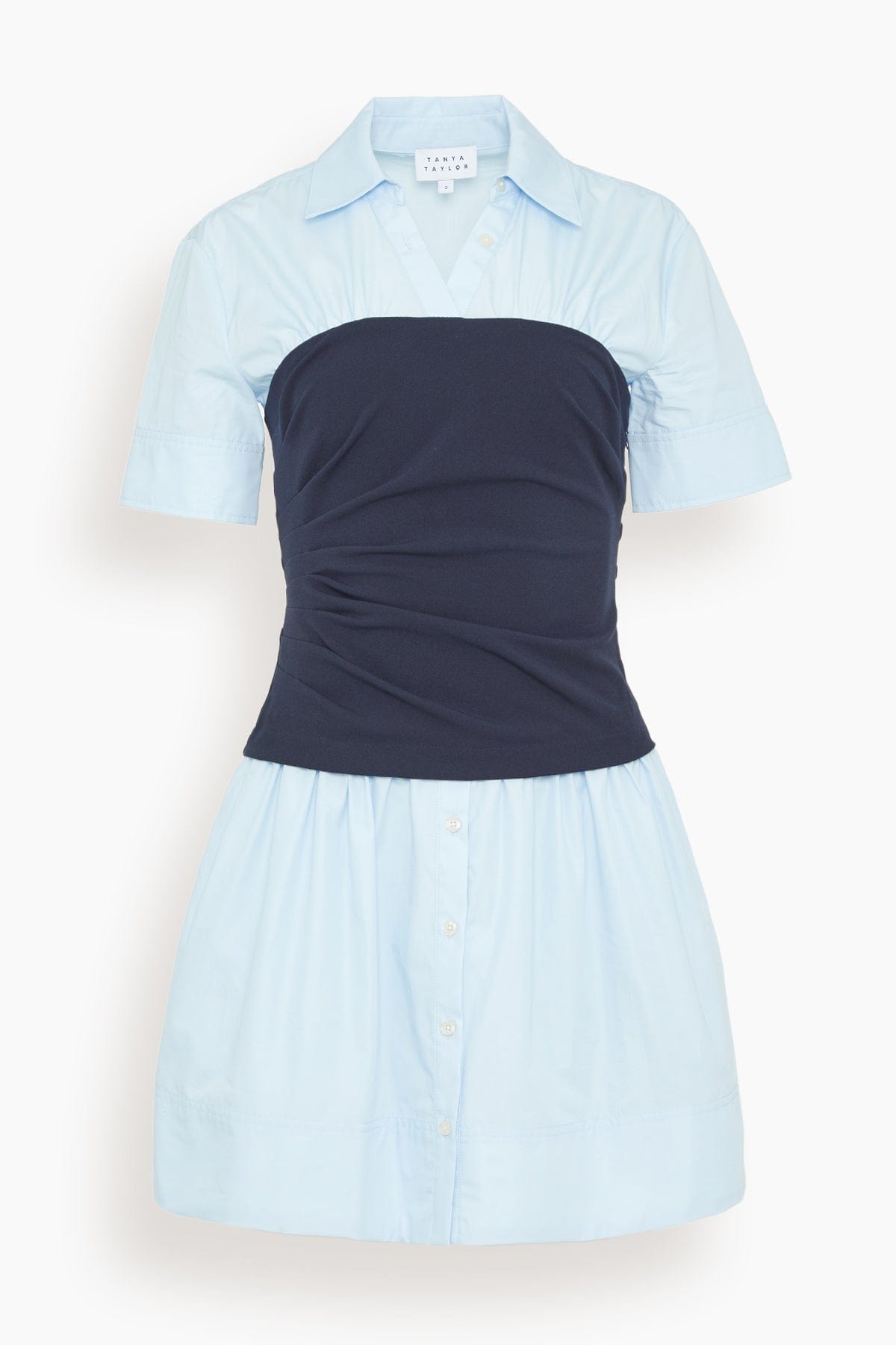 Tanya Taylor Leanne Dress in Oxford Blue/Maritime Blue