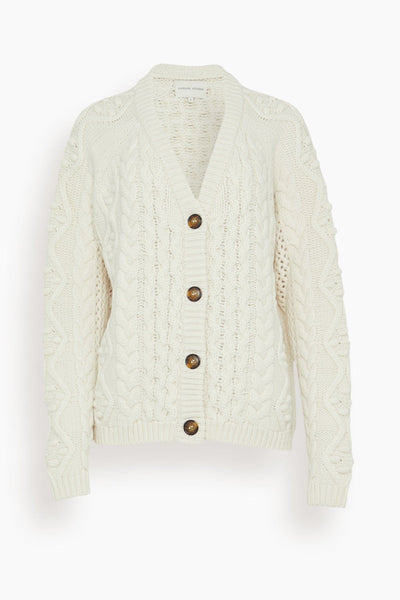 Kuma Cable Knit Cardigan in Ivory