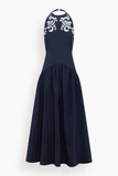 Alemais Dillon Applique Halter Gown in Ink