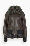 Sacai Leather Blouson in Brown