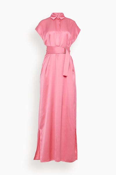 Francesca Long Sleeveless Dress in Peonia Pink