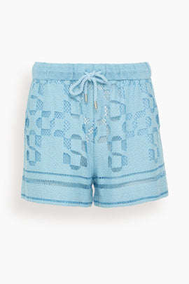 Hannah Pull On Short in Azure Sky Multi