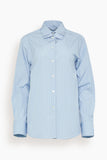 Rohe Double Collar Shirt in Blue Stripe
