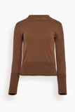 Sacai Cotton Cashmere Knit Pullover in Brown