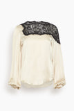 Isabel Marant Azare Satin Top in Champagne