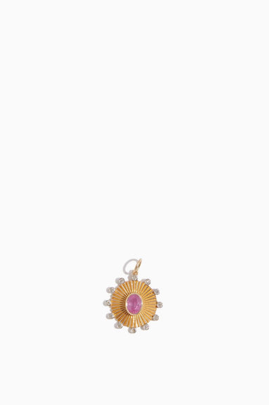 Vintage La Rose Necklaces Shining Pink Sapphire Pendant in 14k Yellow gGold