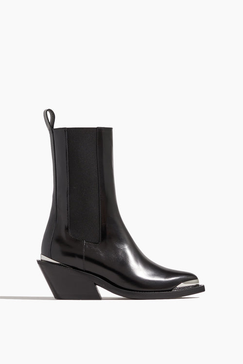 Dorothee Schumacher Ankle Boots Shiny Moments Chelsea Boot in Pure Black