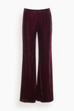 Forte Forte Plain Velvet Flare Pants in Bordeaux