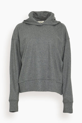 Wool Hooded Sweater in Grey Melange