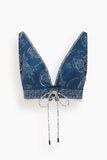 Alemais Lucky Lace Up Bralette in Blue