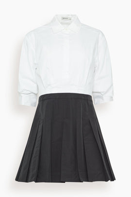 Sinclair Short Sleeve Combo Mini Dress in White Multi