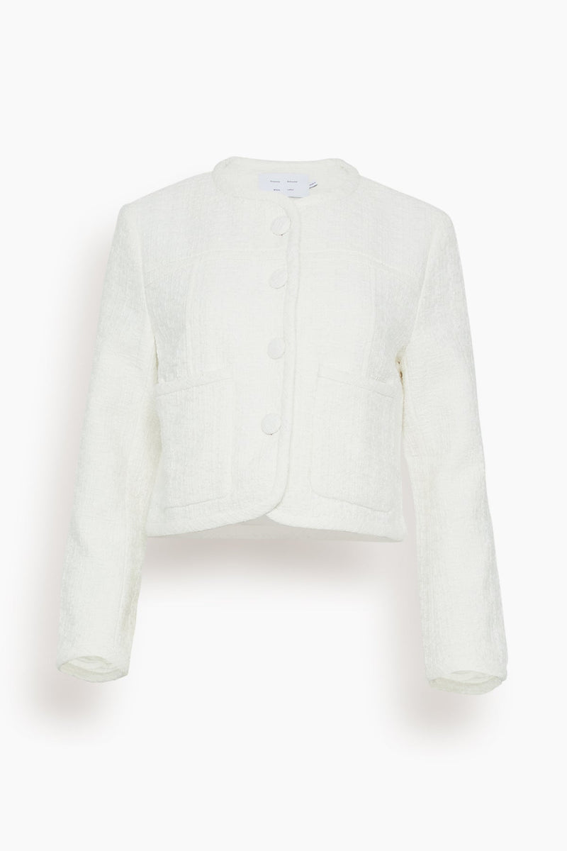 Proenza Schouler White Label - Proenza Schouler White Label Tweed Cropped Jacket in Off White 10 - Hampden Clothing