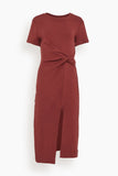 Tanya Taylor Short Sleeve Cody Dress in Raisin