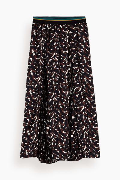 Pleated Skirt in Brown Fantasy