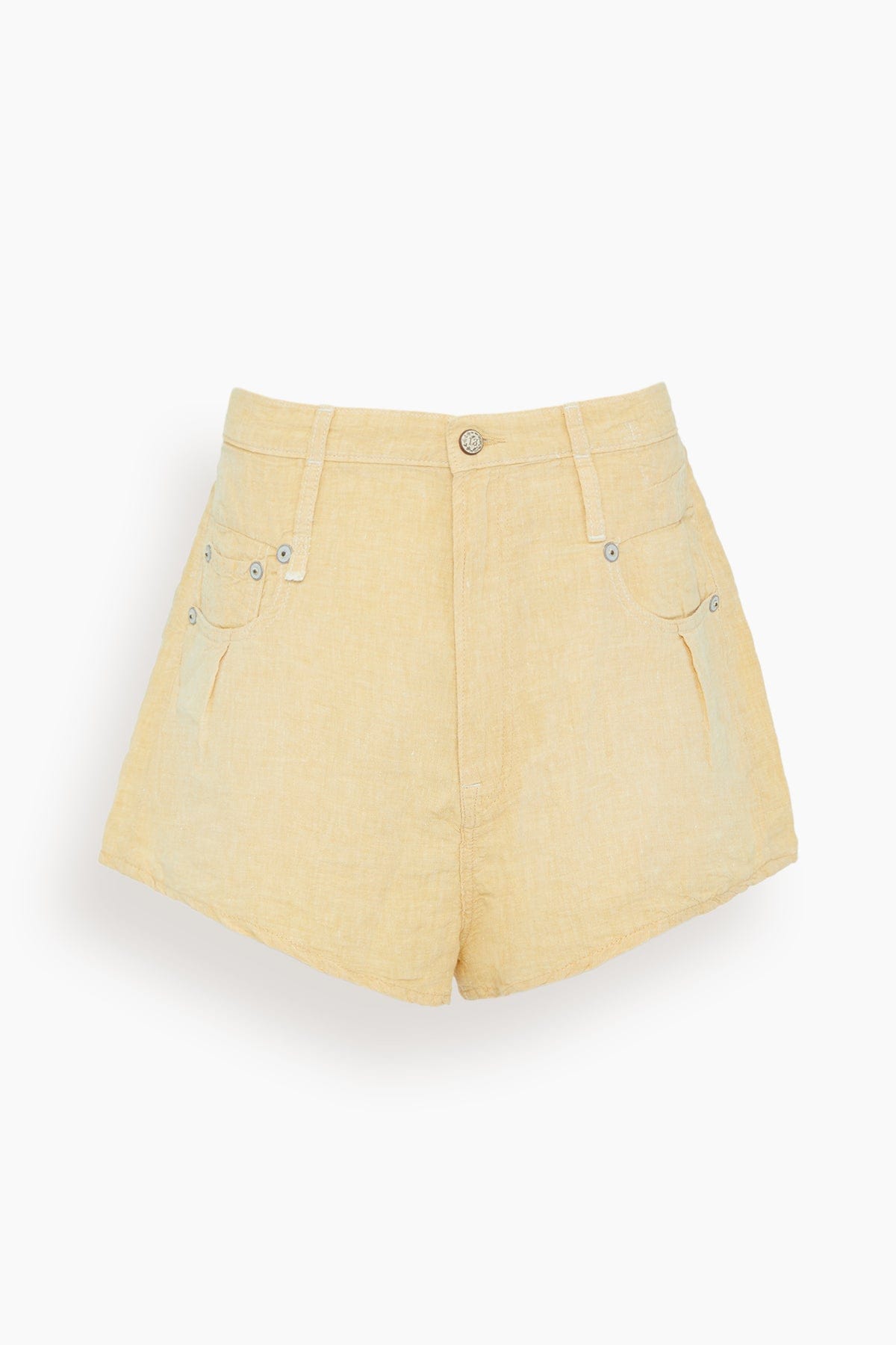 R13 Shorts Double Loop Venti Short in Maize Linen Chambray R13 Double Loop Venti Short in Maize Linen Chambray