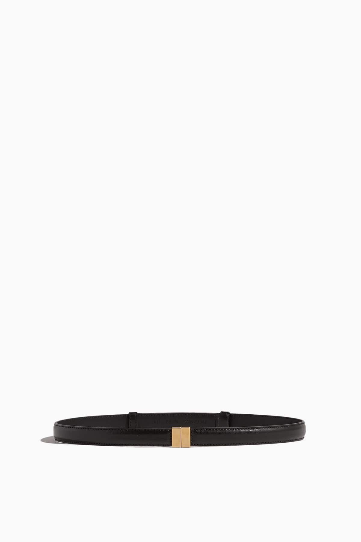 Toteme Belts Slide Clasp Leather Belt in Black Toteme Slide Clasp Leather Belt in Black