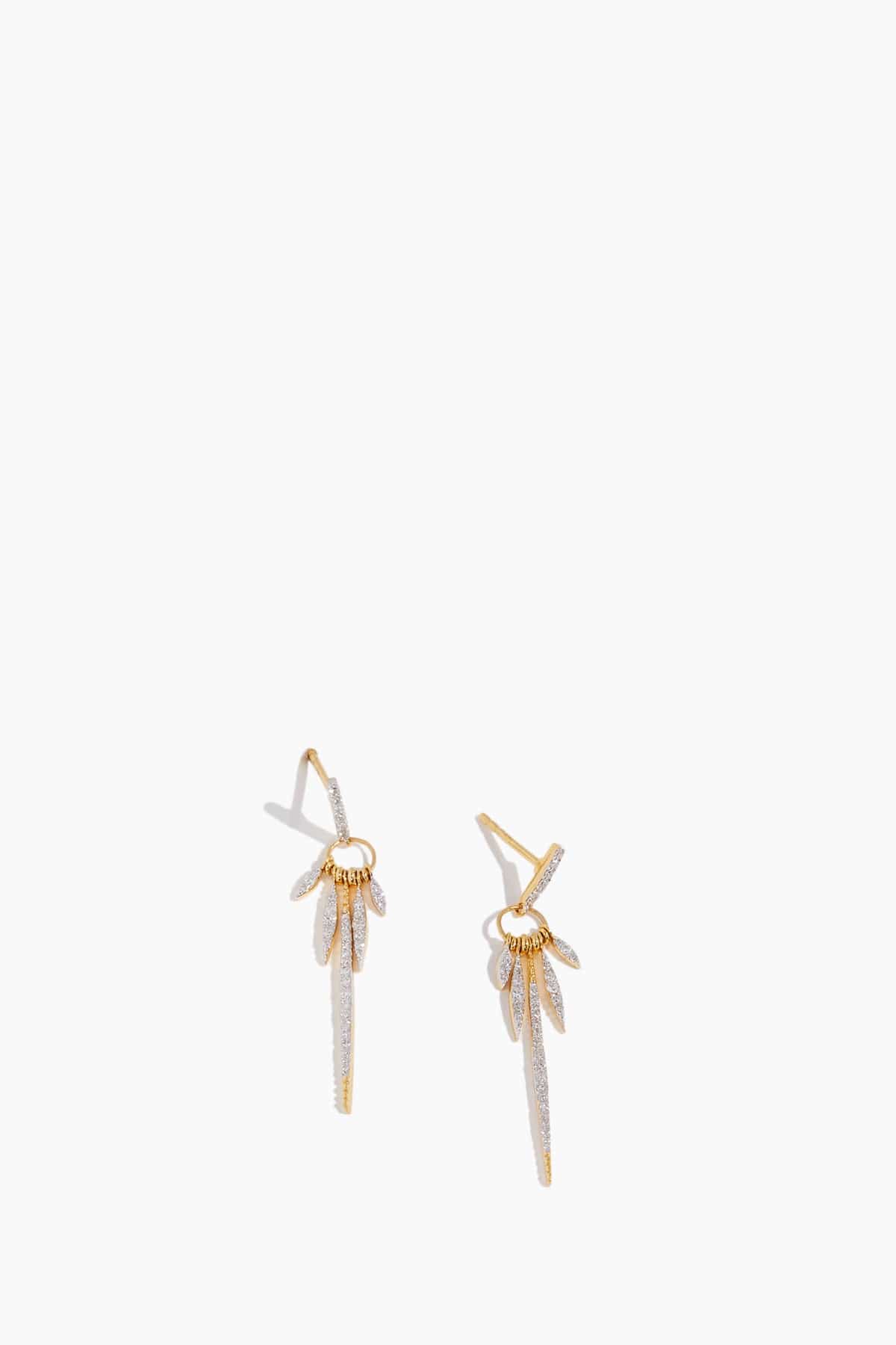 Vintage La Rose Earrings Drop Spike Earrings in 14K Yellow Gold