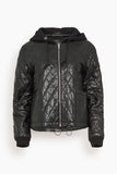R13 Quilted Jacket with Hood in Black