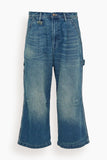 R13 Crop Wide Leg Carpenter in Depot Blue