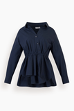 Falling Off The Shoulder Top in Navy