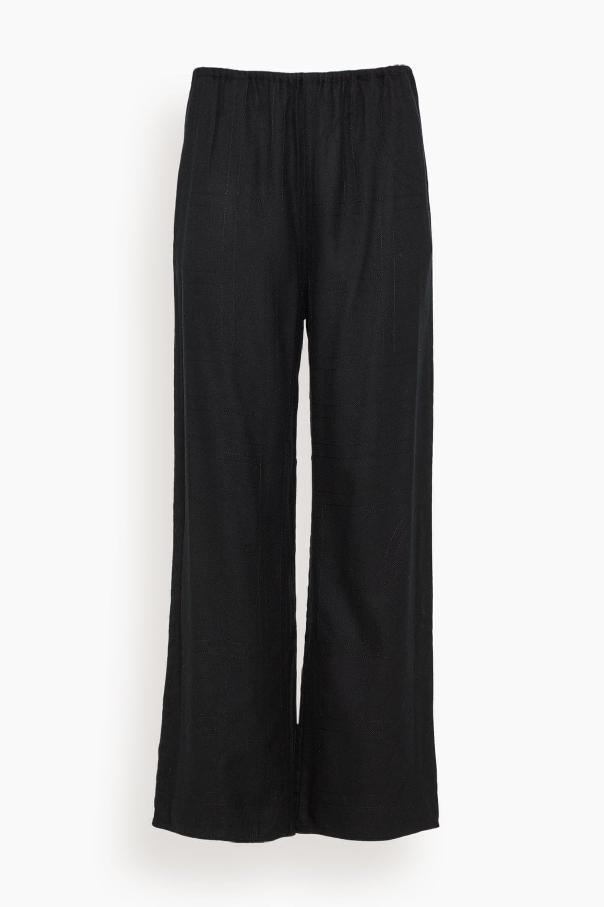 SS25【TOTEME】Black Hgh-waisted Loose MONOGRAM flannel Pants Toteme Monogram Flannel Pajama Bottoms in Black – Hampden