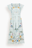 Sea Celia Embroidery Tank Midi Dress in Sky