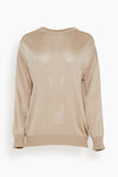 SASUPHI Sweaters Maglia Girocollo Round Neck Sweater with Back Slit in Camel