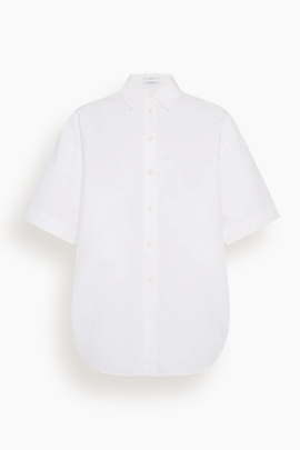 Poplin Short Sleeve Shirt in White