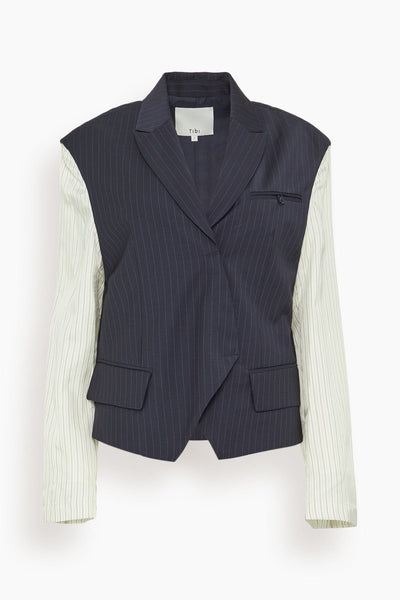 Mier Pinstripe Blazer in Navy Multi