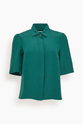 Bell Sleeve Blouse in Emerald