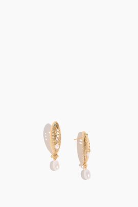 Sardina Pearl Earrings in Gold