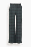 Staud Denali Pant in Ink Blue Plaid