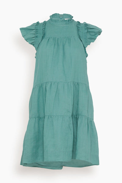 Risa Ramie Flutter Sleeve Tunic in Sage