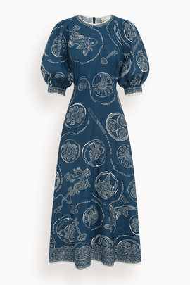 Lucky Midi Dress in Blue