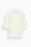 Loulou de Saison Kina Polo Sweater in Ivory