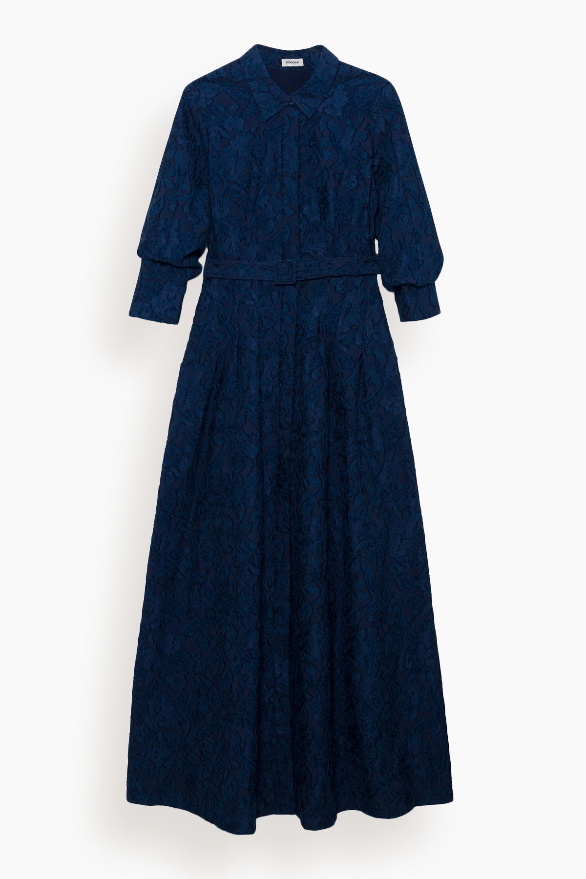 Simkhai Courtney Long Sleeve Belted Gown in Midnight