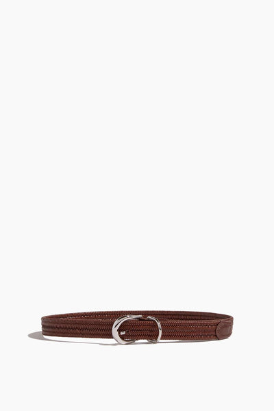 Hollyhock Loom Braided Belt in Mahogany/Silver