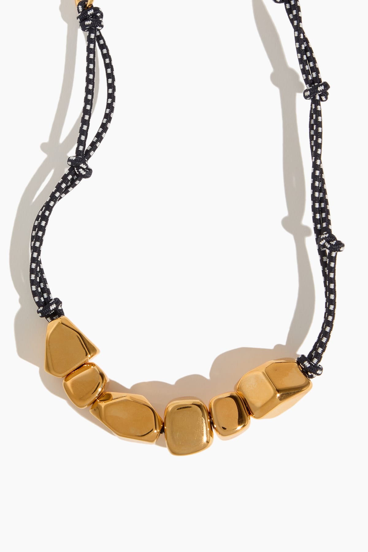 Plan C Stone Cord Necklace in Blue Gold