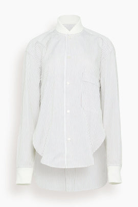Long Sleeve Shirt in Brown/White Stripe
