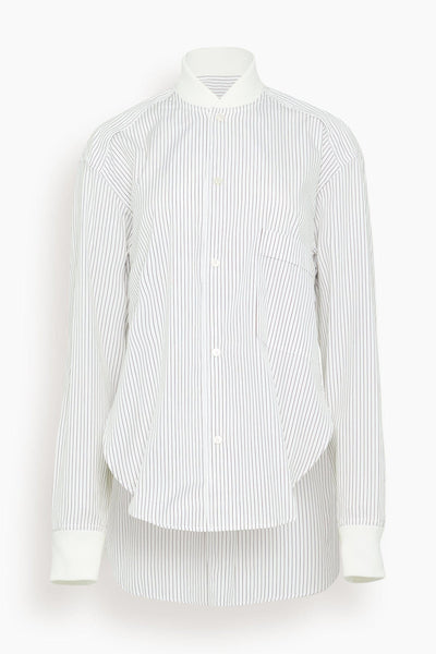Long Sleeve Shirt in Brown/White Stripe
