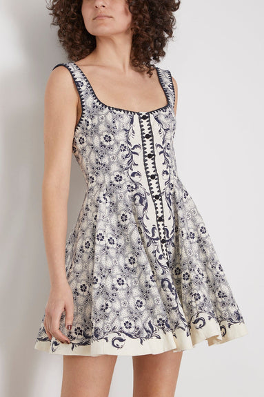 Alemais Casual Dresses Airlie Mini Dress in Navy/Cream