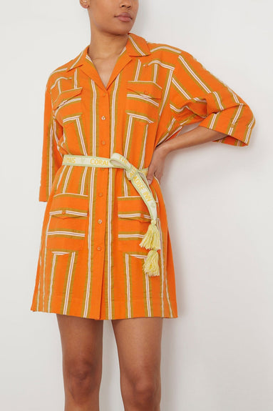 Alemais Casual Dresses Gina Stripe Mini Dress in Tangerine Alemais Gina Stripe Mini Dress in Tangerine