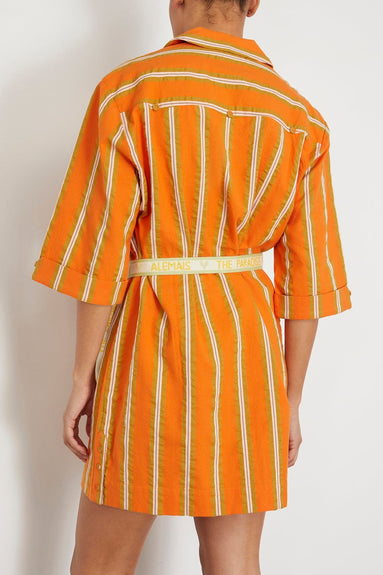 Alemais Casual Dresses Gina Stripe Mini Dress in Tangerine Alemais Gina Stripe Mini Dress in Tangerine