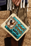 Alemais Ace Rooster Embellished Clutch in Multi